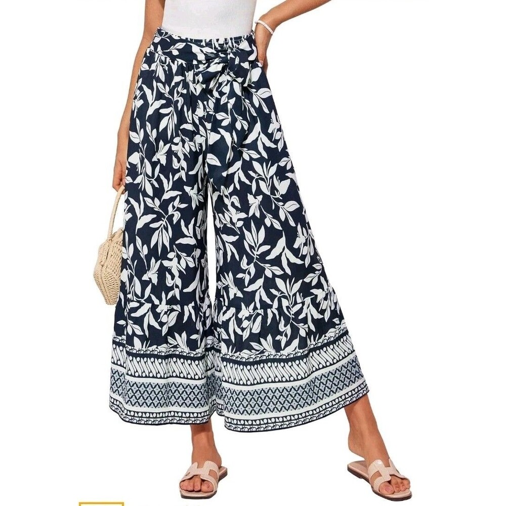 GRACE KARIN Women's Wide Leg Pants Flowy A-Line Flared Printed Hippie Palazzo...